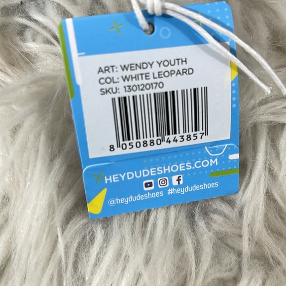 Hey Dude Colorful Hearts Girl’s Wendy Toddler Slip On – White Leopard Size 4 NEW - Picture 13 of 14